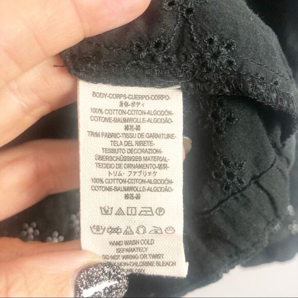 FREE PEOPLE | Stars Align Black Eyelet Top Medium - Picture 6 of 8